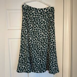 SHEIN Green and White A-Line Midi Skirt